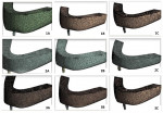 Fig 1. The nine models after meshing the different types of implant–abutment models in the maxillary jaws in the modeling software.